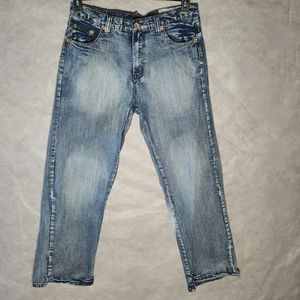 24k Men's Jeans Faded Distressed Detailing